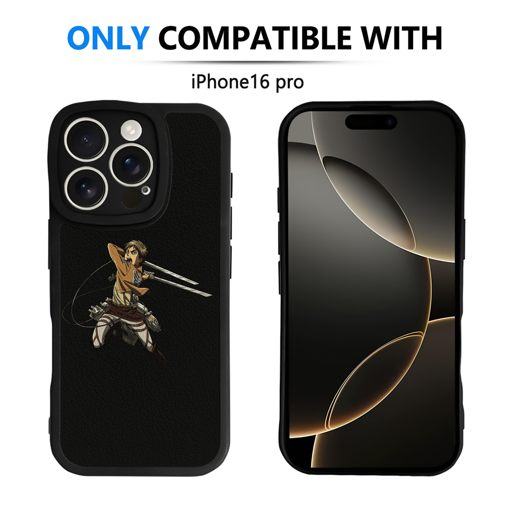 （画像用） 進撃の巨人 エレン･イェーガー Attack on Titan Eren Jäger 【iPhone 16シリーズ対応】シリコンスマホケース（レザー調） 材質：シリコン